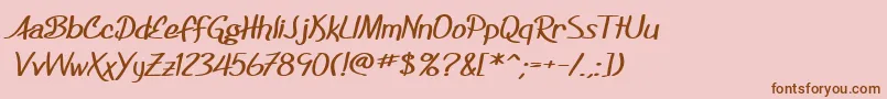 SF Foxboro Script Extended Bold Font – Brown Fonts on Pink Background