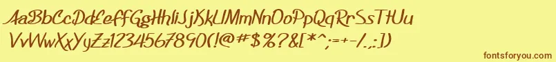 SF Foxboro Script Extended Bold Font – Brown Fonts on Yellow Background