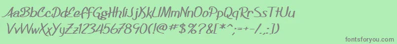 フォントSF Foxboro Script Extended Bold – 緑の背景に灰色の文字