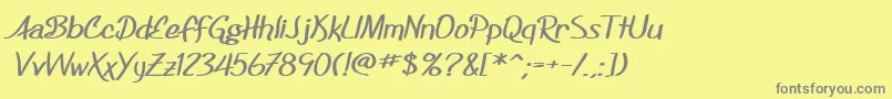 SF Foxboro Script Extended Bold Font – Gray Fonts on Yellow Background