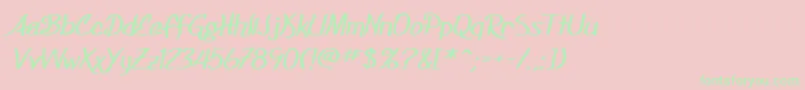 SF Foxboro Script Extended Bold Font – Green Fonts on Pink Background