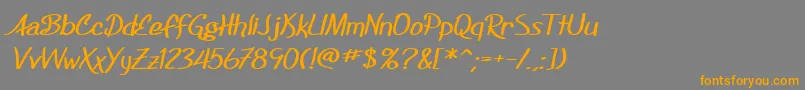 Шрифт SF Foxboro Script Extended Bold – оранжевые шрифты на сером фоне