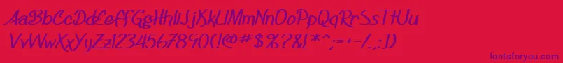 SF Foxboro Script Extended Bold Font – Purple Fonts on Red Background