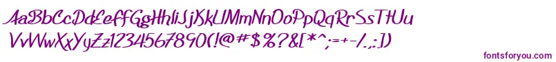 SF Foxboro Script Extended Bold Font – Purple Fonts on White Background
