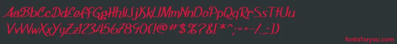 SF Foxboro Script Extended Bold Font – Red Fonts on Black Background