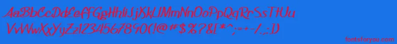 フォントSF Foxboro Script Extended Bold – 赤い文字の青い背景