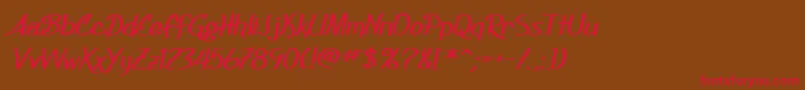 SF Foxboro Script Extended Bold Font – Red Fonts on Brown Background