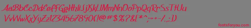 SF Foxboro Script Extended Bold Font – Red Fonts on Gray Background