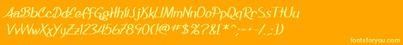 SF Foxboro Script Extended Bold Font – Yellow Fonts on Orange Background