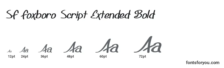 Größen der Schriftart SF Foxboro Script Extended Bold
