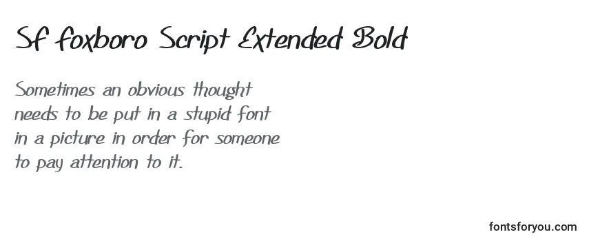 Überblick über die Schriftart SF Foxboro Script Extended Bold