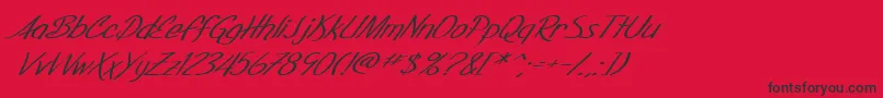 SF Foxboro Script Extended Italic Font – Black Fonts on Red Background