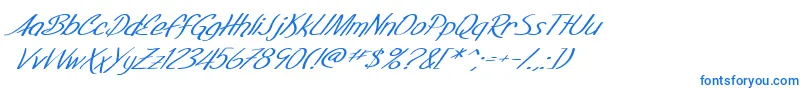フォントSF Foxboro Script Extended Italic – 青いフォント
