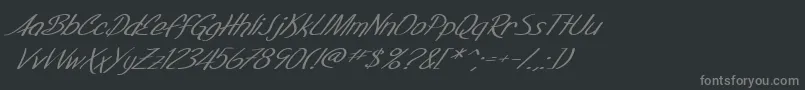 Czcionka SF Foxboro Script Extended Italic – szare czcionki na czarnym tle