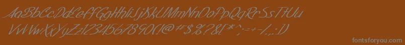 SF Foxboro Script Extended Italic Font – Gray Fonts on Brown Background