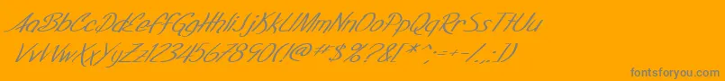 SF Foxboro Script Extended Italic Font – Gray Fonts on Orange Background