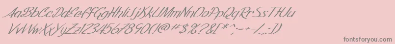 SF Foxboro Script Extended Italic-Schriftart – Graue Schriften auf rosa Hintergrund