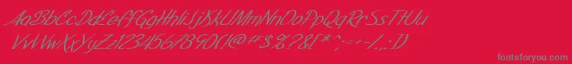 fuente SF Foxboro Script Extended Italic – Fuentes Grises Sobre Fondo Rojo