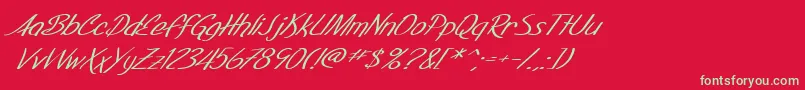 SF Foxboro Script Extended Italic Font – Green Fonts on Red Background