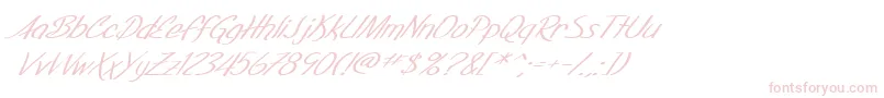 SF Foxboro Script Extended Italic Font – Pink Fonts on White Background