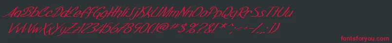 SF Foxboro Script Extended Italic Font – Red Fonts on Black Background