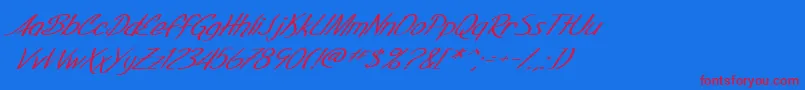 fuente SF Foxboro Script Extended Italic – Fuentes Rojas Sobre Fondo Azul