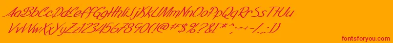 fuente SF Foxboro Script Extended Italic – Fuentes Rojas Sobre Fondo Naranja