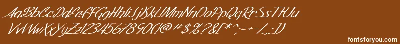 SF Foxboro Script Extended Italic Font – White Fonts on Brown Background