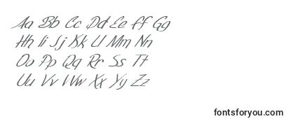 Überblick über die Schriftart SF Foxboro Script Extended Italic