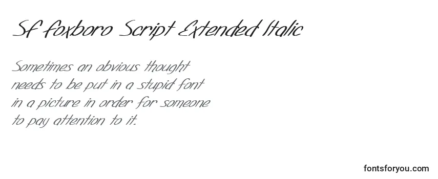SF Foxboro Script Extended Italic -fontin tarkastelu