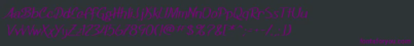 Шрифт SF Foxboro Script Extended – фиолетовые шрифты на чёрном фоне