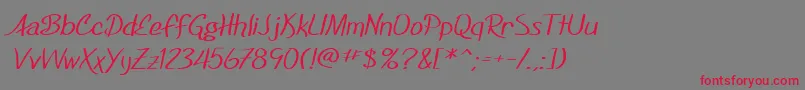 Шрифт SF Foxboro Script Extended – красные шрифты на сером фоне