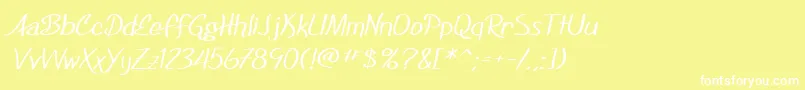 SF Foxboro Script Extended Font – White Fonts on Yellow Background