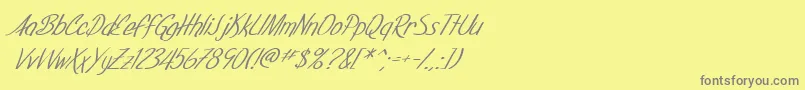 Czcionka SF Foxboro Script Italic – szare czcionki na żółtym tle