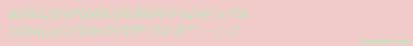 SF Foxboro Script Italic-Schriftart – Grüne Schriften auf rosa Hintergrund