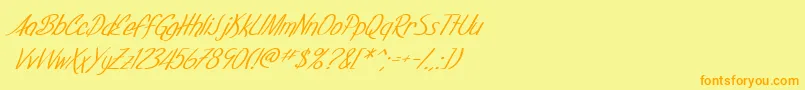 Шрифт SF Foxboro Script Italic – оранжевые шрифты на жёлтом фоне