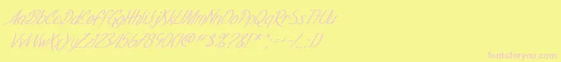 SF Foxboro Script Italic Font – Pink Fonts on Yellow Background