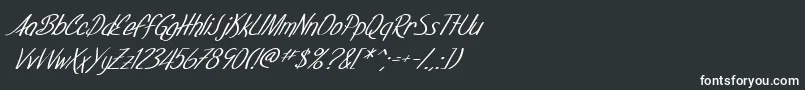 Czcionka SF Foxboro Script Italic – białe czcionki na czarnym tle