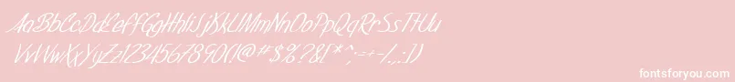 SF Foxboro Script Italic Font – White Fonts on Pink Background