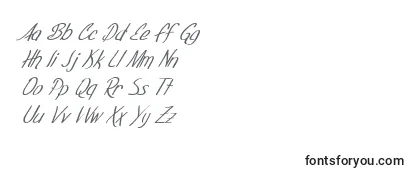 Überblick über die Schriftart SF Foxboro Script Italic