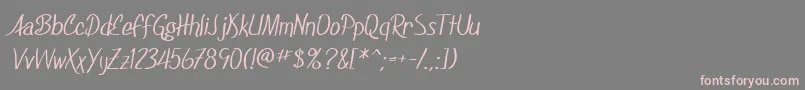 フォントSF Foxboro Script – 灰色の背景にピンクのフォント