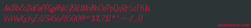 SF Foxboro Script Font – Red Fonts on Black Background