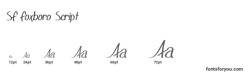 SF Foxboro Script Font Sizes