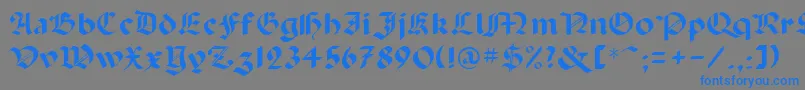 Abbey Font – Blue Fonts on Gray Background