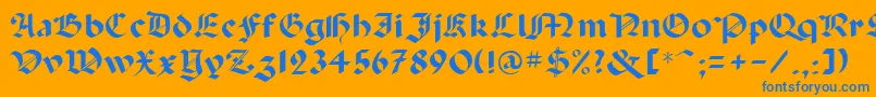 Abbey Font – Blue Fonts on Orange Background