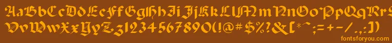 Abbey Font – Orange Fonts on Brown Background