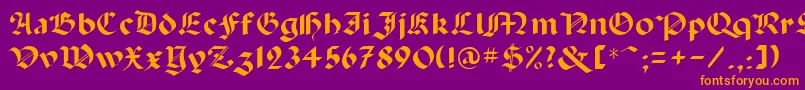 Abbey Font – Orange Fonts on Purple Background