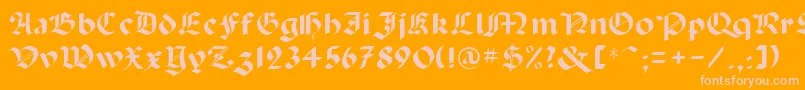 Abbey Font – Pink Fonts on Orange Background
