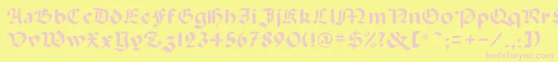 Abbey Font – Pink Fonts on Yellow Background