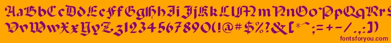 Abbey Font – Purple Fonts on Orange Background